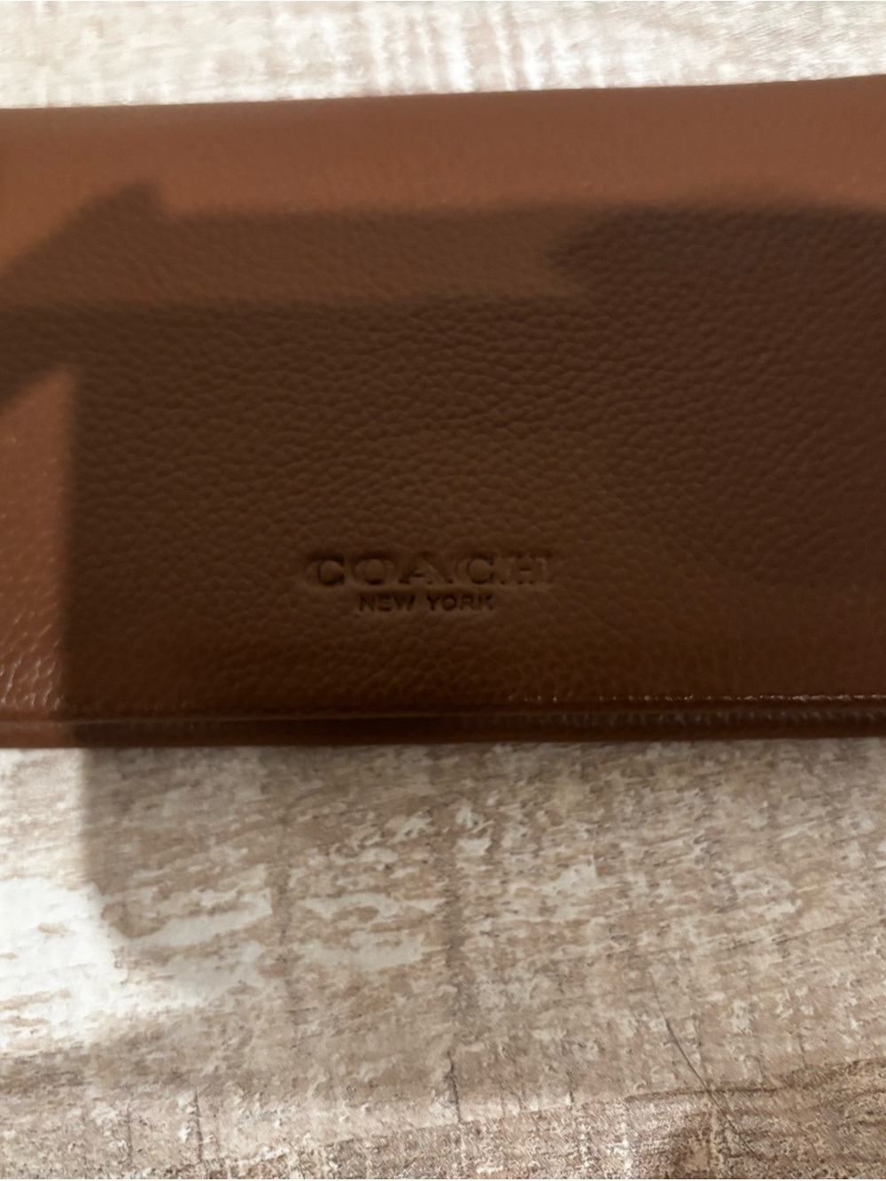 COACH women’s Brown Leather Wallet/card holder- Signature Embossed